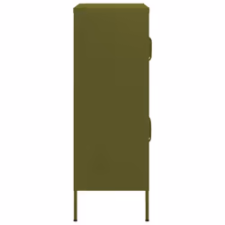 vidaXL Storage Cabinet Olive Green Steel Home Sideboard Cupboard Bookcase - Additional view 4