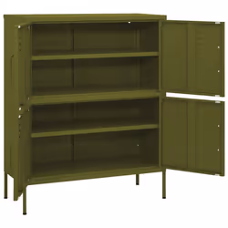 vidaXL Storage Cabinet Olive Green Steel Home Sideboard Cupboard Bookcase - Additional view 6