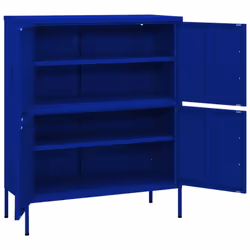 vidaXL Storage Cabinet Navy Blue Steel Living Room Sideboard Cupboard Bookcase - Additional view 6