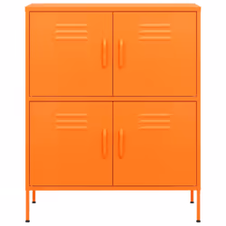 vidaXL Storage Cabinet Orange Steel Living Room Sideboard Cupboard Bookcase