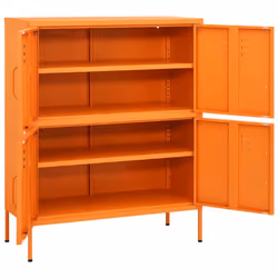 vidaXL Storage Cabinet Orange Steel Living Room Sideboard Cupboard Bookcase - Additional view 6