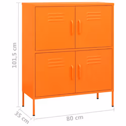 vidaXL Storage Cabinet Orange Steel Living Room Sideboard Cupboard Bookcase - Additional view 8