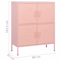 vidaXL Storage Cabinet Pink Steel Living Room Sideboard Cupboard Bookcase - Additional view 8