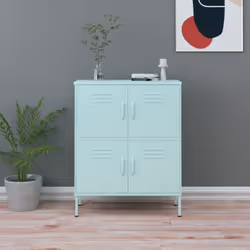 vidaXL Storage Cabinet Mint Steel Living Room Sideboard Cupboard Bookcase