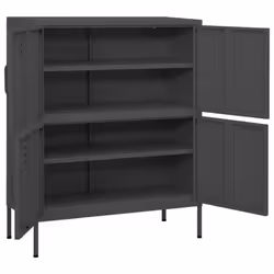vidaXL Storage Cabinet Anthracite Steel House Sideboard Cupboard Bookcase - Additional view 6