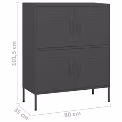 vidaXL Storage Cabinet Anthracite Steel House Sideboard Cupboard Bookcase - Additional view 8