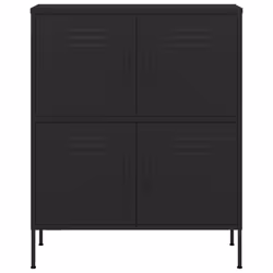 vidaXL Storage Cabinet Black Steel Living Room Sideboard Cupboard Bookcase - Additional view 3