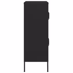 vidaXL Storage Cabinet Black Steel Living Room Sideboard Cupboard Bookcase - Additional view 4