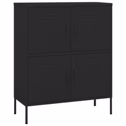 vidaXL Storage Cabinet Black Steel Living Room Sideboard Cupboard Bookcase - Additional view 5