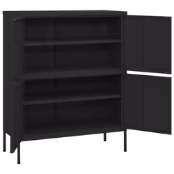vidaXL Storage Cabinet Black Steel Living Room Sideboard Cupboard Bookcase - Additional view 6