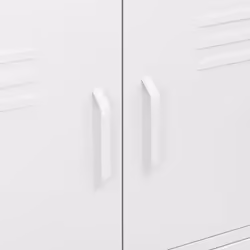 vidaXL Storage Cabinet White Steel Living Room Sideboard Cupboard Bookcase