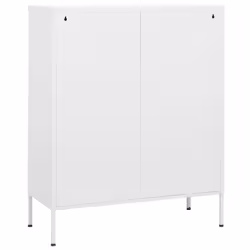 vidaXL Storage Cabinet White Steel Living Room Sideboard Cupboard Bookcase - Additional view 5