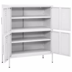 vidaXL Storage Cabinet White Steel Living Room Sideboard Cupboard Bookcase - Additional view 6