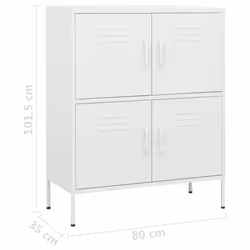 vidaXL Storage Cabinet White Steel Living Room Sideboard Cupboard Bookcase - Additional view 8