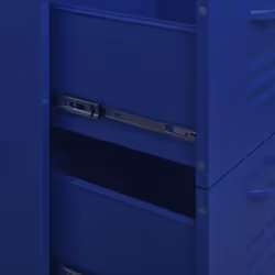 vidaXL Drawer Cabinet Navy Blue Steel Sideboard Bookcase Storage Side Cabinet