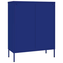 vidaXL Drawer Cabinet Navy Blue Steel Sideboard Bookcase Storage Side Cabinet - Additional view 5