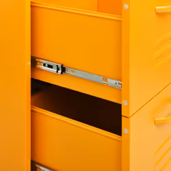 vidaXL Drawer Cabinet Mustard Yellow Steel Sideboard Bookcase Storage Cabinet