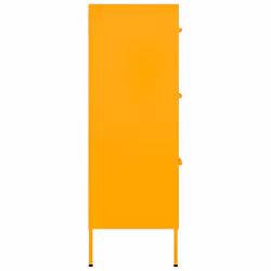 vidaXL Drawer Cabinet Mustard Yellow Steel Sideboard Bookcase Storage Cabinet - Additional view 4