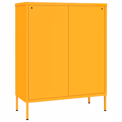 vidaXL Drawer Cabinet Mustard Yellow Steel Sideboard Bookcase Storage Cabinet - Additional view 5
