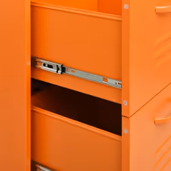 vidaXL Drawer Cabinet Orange Steel Sideboard Bookcase Storage Side Cabinet