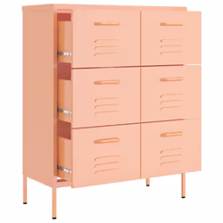 vidaXL Drawer Cabinet Pink Steel Sideboard Bookcase Storage Display Cabinet - Additional view 6