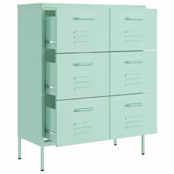 vidaXL Drawer Cabinet Mint Steel Sideboard Bookcase Storage Display Cabinet - Additional view 6
