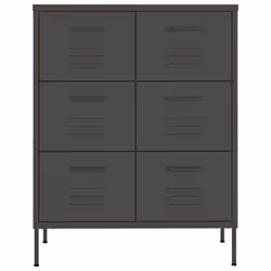 vidaXL Drawer Cabinet Anthracite Steel Sideboard Bookcase Storage Cabinet