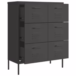 vidaXL Drawer Cabinet Anthracite Steel Sideboard Bookcase Storage Cabinet - Additional view 6
