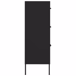 vidaXL Drawer Cabinet Black Steel Sideboard Bookcase Storage Side Cabinet - Additional view 4