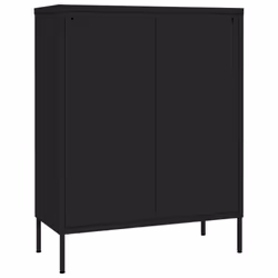 vidaXL Drawer Cabinet Black Steel Sideboard Bookcase Storage Side Cabinet - Additional view 5