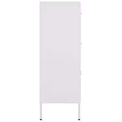 vidaXL Drawer Cabinet White Steel Sideboard Bookcase Storage Side Cabinet - Additional view 4