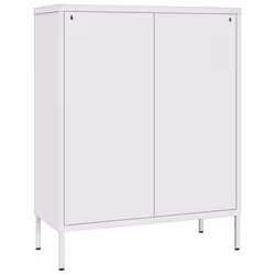 vidaXL Drawer Cabinet White Steel Sideboard Bookcase Storage Side Cabinet - Additional view 5