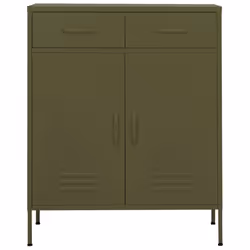 vidaXL Storage Cabinet Olive Green Steel Home Sideboard Cupboard Bookcase - Additional view 4