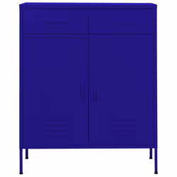 vidaXL Storage Cabinet Navy Blue Steel Living Room Sideboard Cupboard Bookcase - Additional view 4