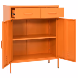 vidaXL Storage Cabinet Orange Steel Living Room Sideboard Cupboard Bookcase - Additional view 7