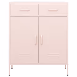 vidaXL Storage Cabinet Pink Steel Living Room Sideboard Cupboard Bookcase - Additional view 4