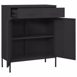 vidaXL Storage Cabinet Anthracite Steel House Sideboard Cupboard Bookcase - Additional view 7