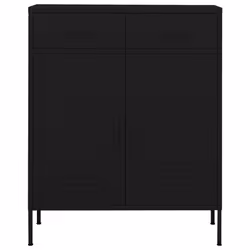vidaXL Storage Cabinet Black Steel Living Room Sideboard Cupboard Bookcase - Additional view 4