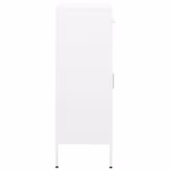 vidaXL Storage Cabinet White Steel Sideboard Bookcase Cupboard Display Cabinet - Additional view 5