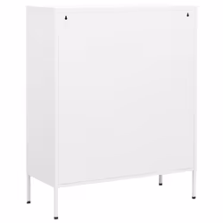 vidaXL Storage Cabinet White Steel Sideboard Bookcase Cupboard Display Cabinet - Additional view 6