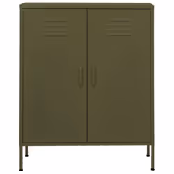 vidaXL Storage Cabinet Olive Green Steel Home Sideboard Cupboard Bookcase - Additional view 4