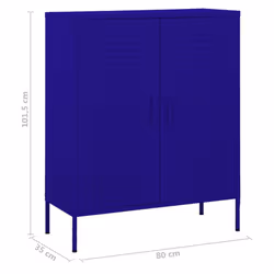 vidaXL Storage Cabinet Navy Blue Steel Living Room Sideboard Cupboard Bookcase - Additional view 8
