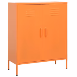 vidaXL Storage Cabinet Orange Steel Living Room Sideboard Cupboard Bookcase