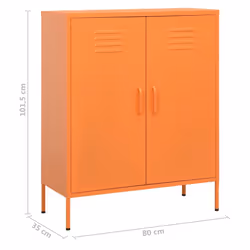 vidaXL Storage Cabinet Orange Steel Living Room Sideboard Cupboard Bookcase - Additional view 8