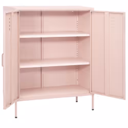 vidaXL Storage Cabinet Pink Steel Living Room Sideboard Cupboard Bookcase