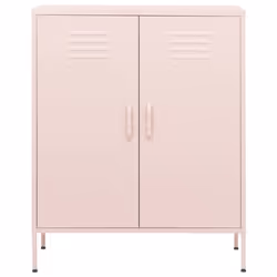 vidaXL Storage Cabinet Pink Steel Living Room Sideboard Cupboard Bookcase - Additional view 4