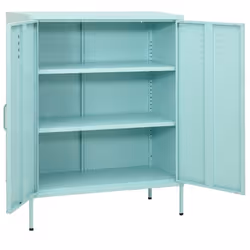 vidaXL Storage Cabinet Mint Steel Living Room Sideboard Cupboard Bookcase