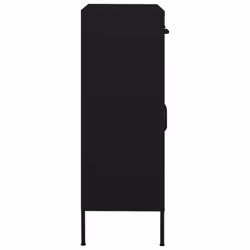 vidaXL Storage Cabinet Black Steel Living Room Sideboard Cupboard Bookcase - Additional view 5