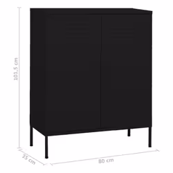 vidaXL Storage Cabinet Black Steel Living Room Sideboard Cupboard Bookcase - Additional view 8