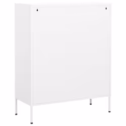 vidaXL Storage Cabinet White Steel Living Room Sideboard Cupboard Bookcase - Additional view 4